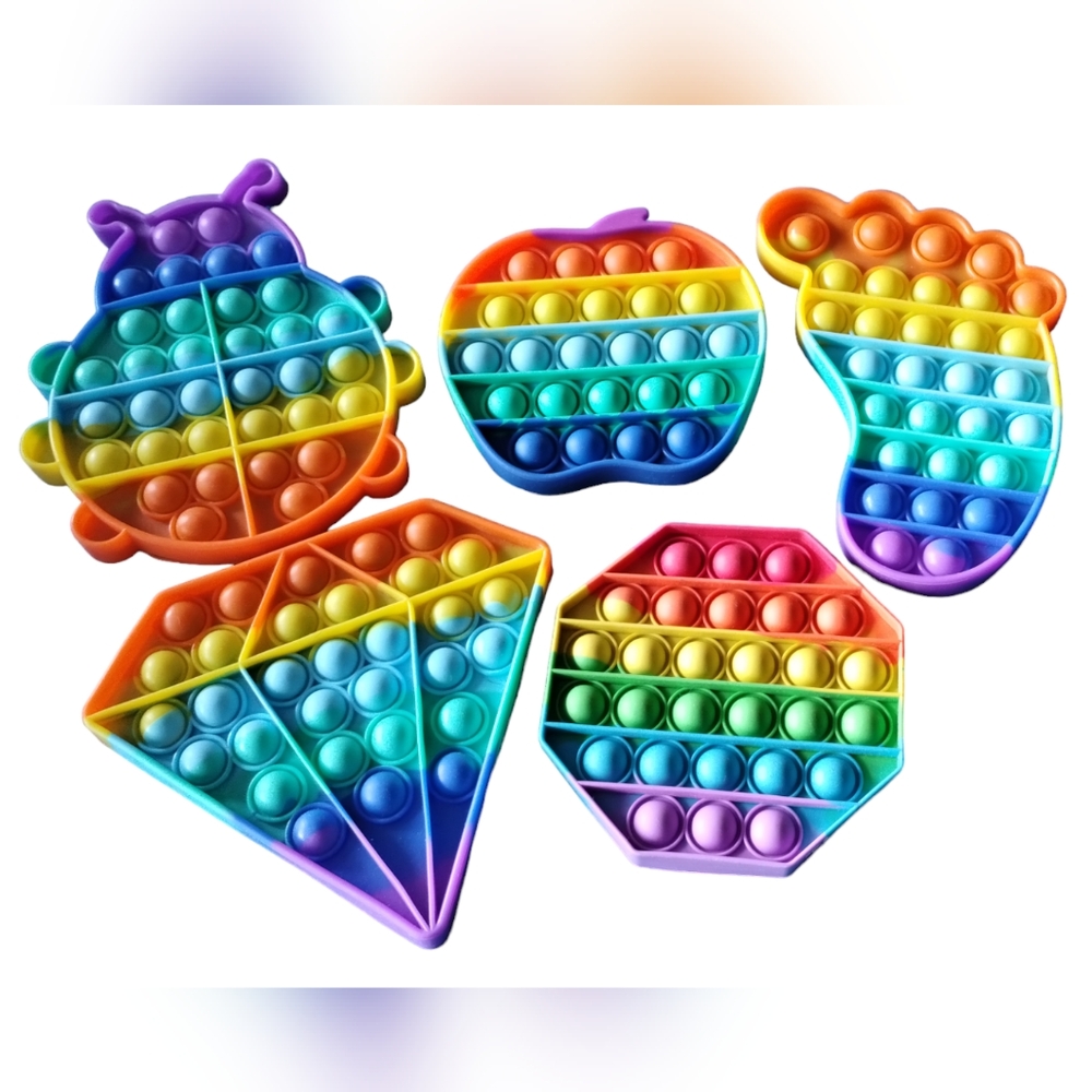 👜Popit Fidget Toy Push Bubble Sensory Stress Relief Kids Pack‎ of 5